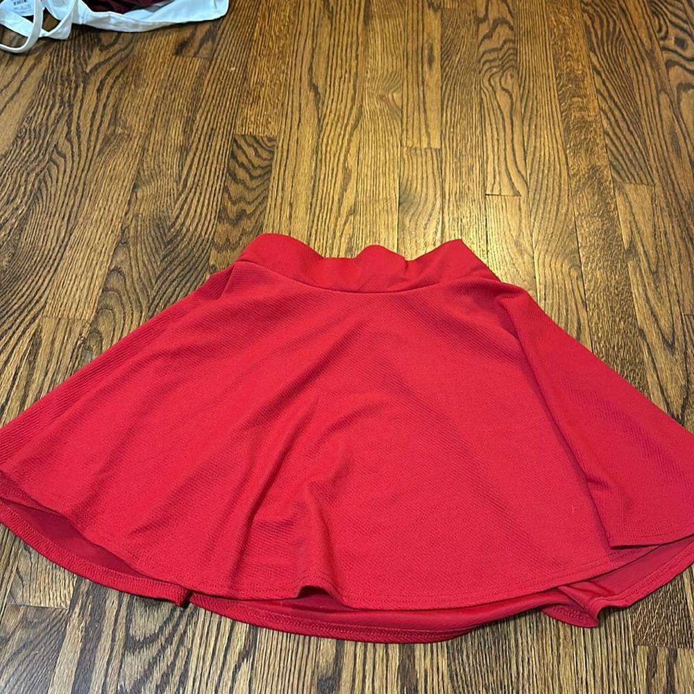 Red mini skirt